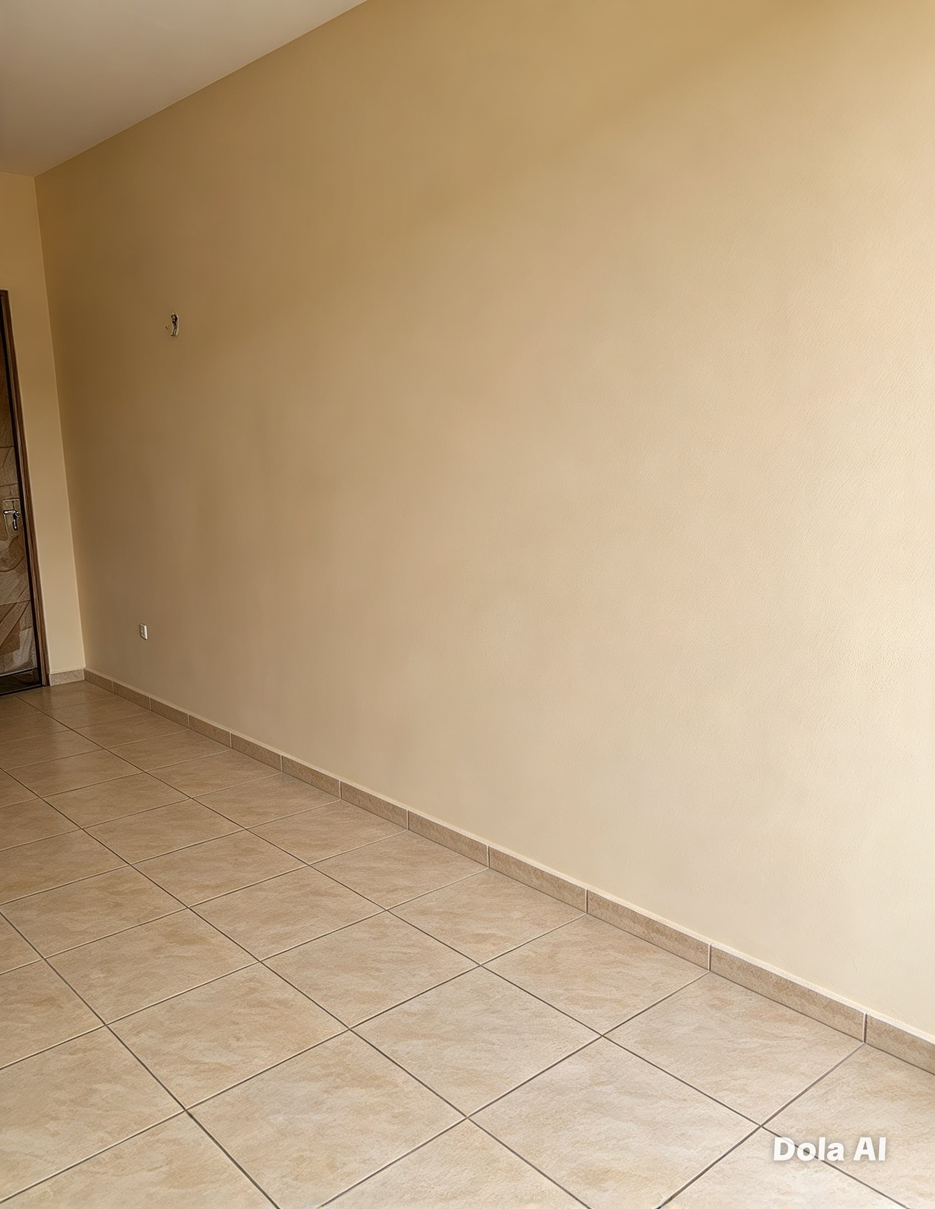Sala de apartamento com parede pintada e piso limpo, pronta para receber moradores